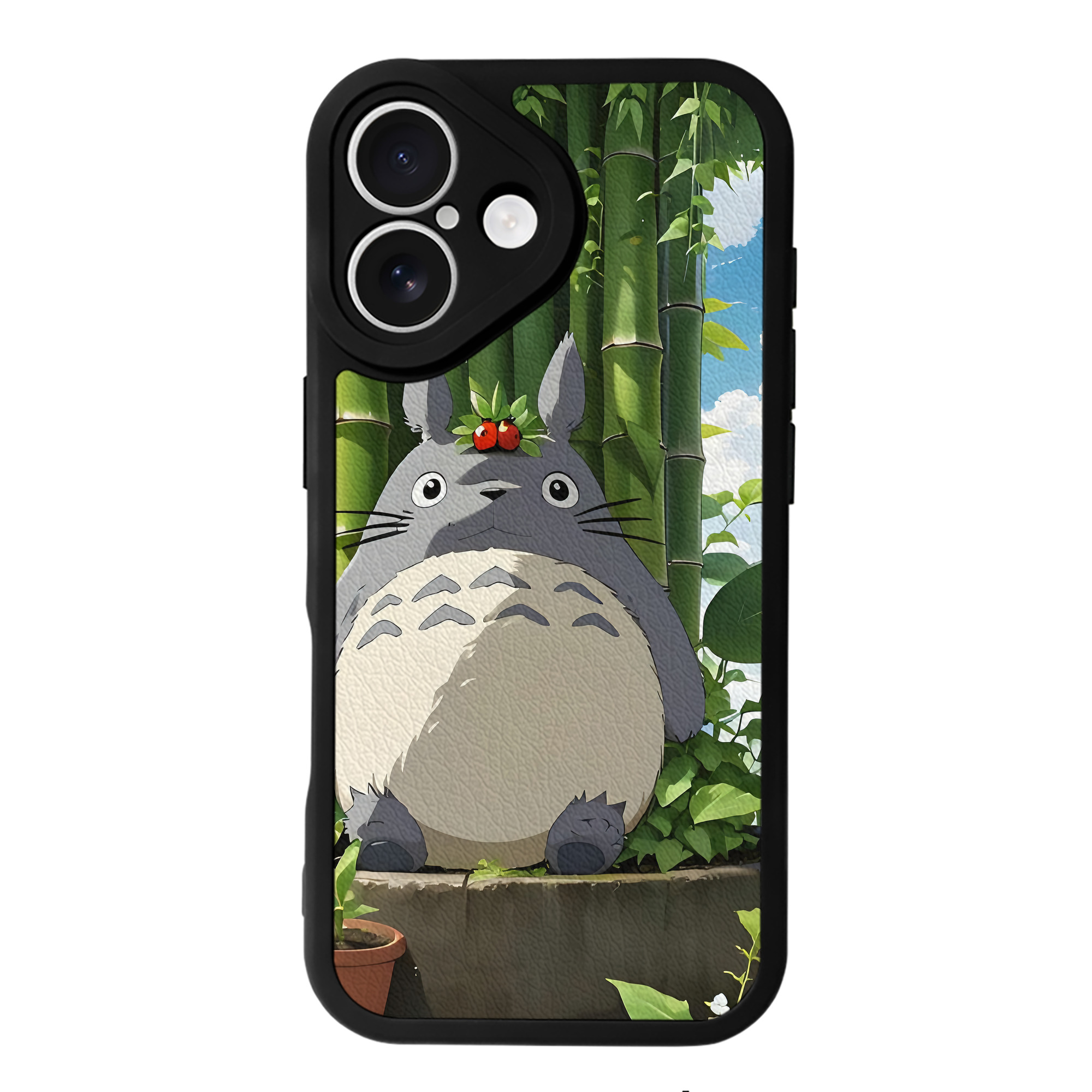 となりのトトロ 草壁メイ 草壁サツキ My Neighbor Totoro Satsuki Kusakabe Mei Kusakabe 【iPhone 16シリーズ対応】シリコンスマホケース（レザー調） 材質：シリコン
